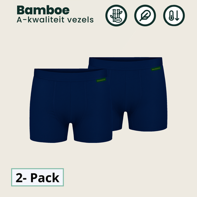 2 - Pack Lewis Bamboe Boxershorts - Marineblauw