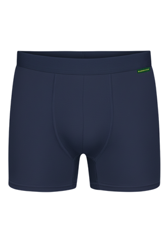 Marineblauwe Lewis bamboe boxershort van Bamboosa, van voren gezien.
