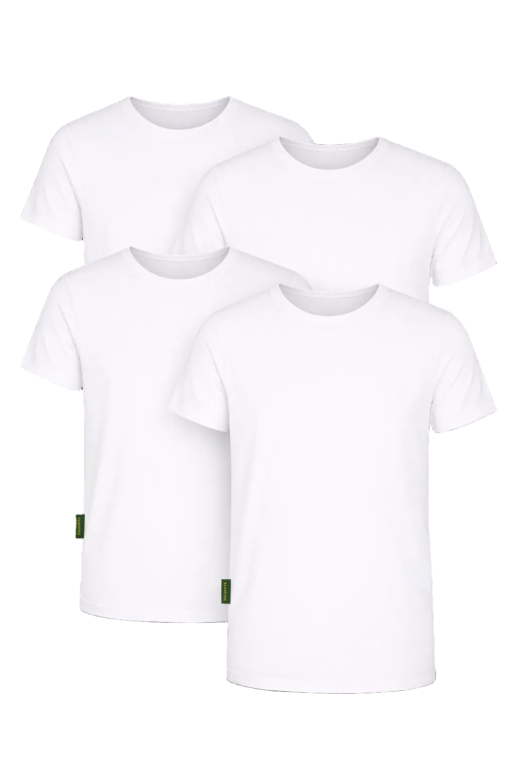 4-Pack Austin Bamboe T-shirts Rond - Wit