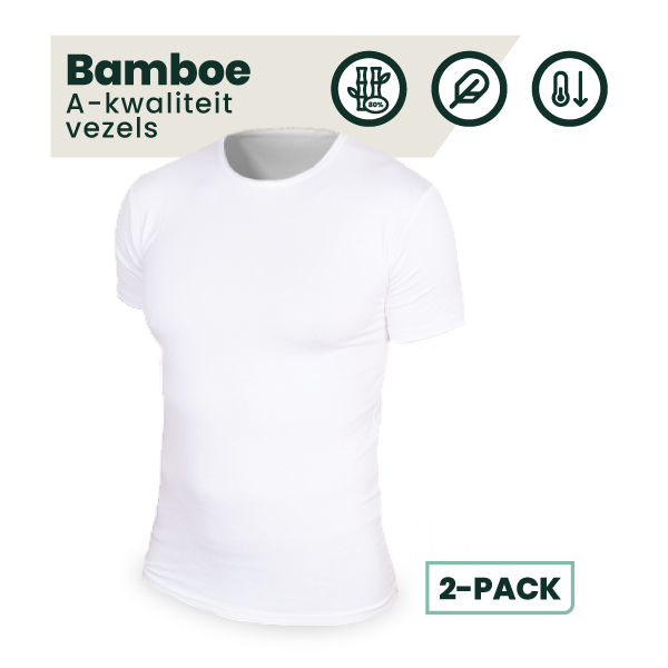 2-pack Austin Bamboe T-shirts Rond - Wit