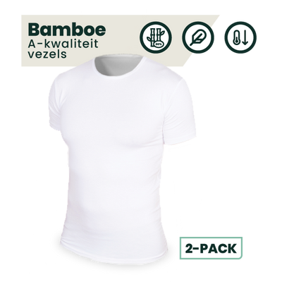 2-pack Austin Bamboe T-shirts Rond - Wit