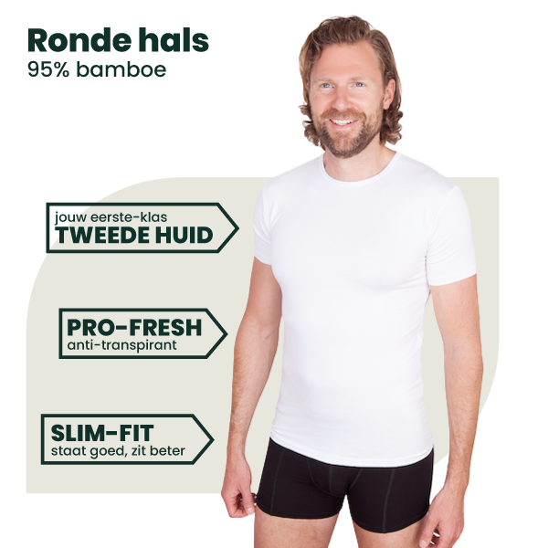 2-pack Austin Bamboe T-shirts Rond - Wit