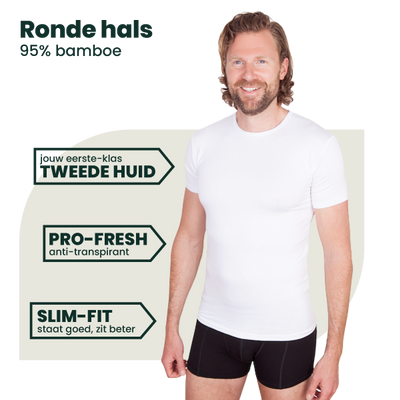 2-pack Austin Bamboe T-shirts Rond - Wit