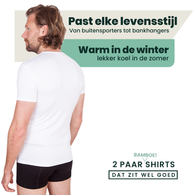 2-pack Austin Bamboe T-shirts Rond - Wit