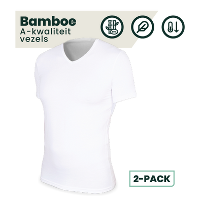 2-pack Austin Bamboe T-shirts V-hals - Wit