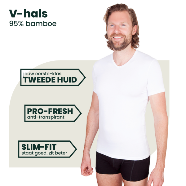 2-pack Austin Bamboe T-shirts V-hals - Wit
