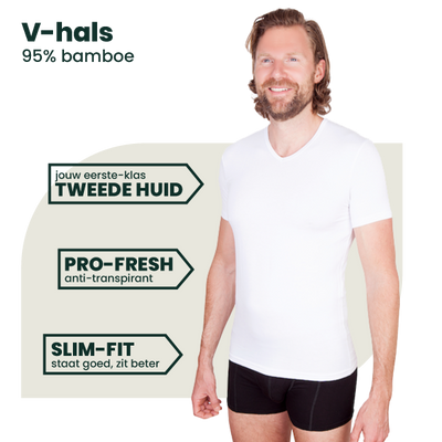 2-pack Austin Bamboe T-shirts V-hals - Wit