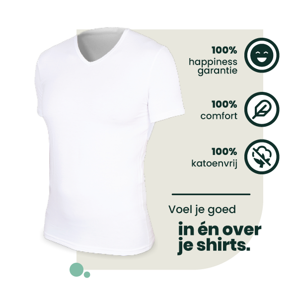 Austin Bamboe T shirts V hals Wit Bamboosa