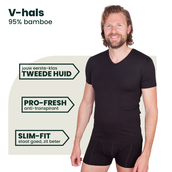 2-pack Austin Bamboe T-shirts V-hals - Zwart