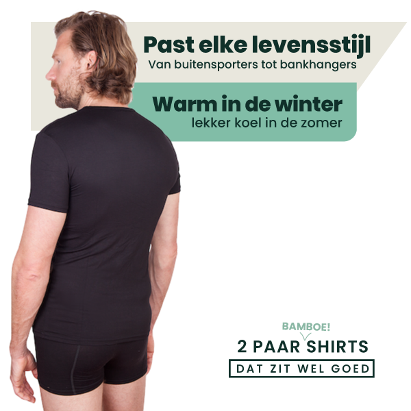 2-pack Austin Bamboe T-shirts V-hals - Zwart