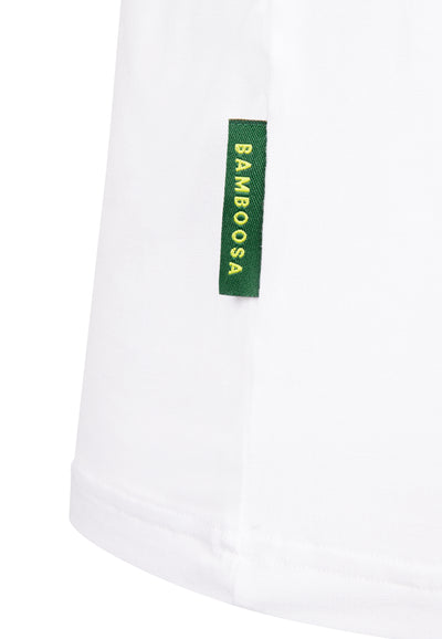 Bamboosa Austin Bamboe T-shirt Ronde Hals Wit Slim fit, Ademend en Anti‑transpirant