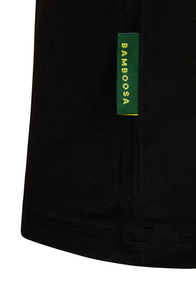 Bamboosa Austin Bamboe T shirt Ronde Hals Zwart Slim fit, Ademend en Anti‑transpirant