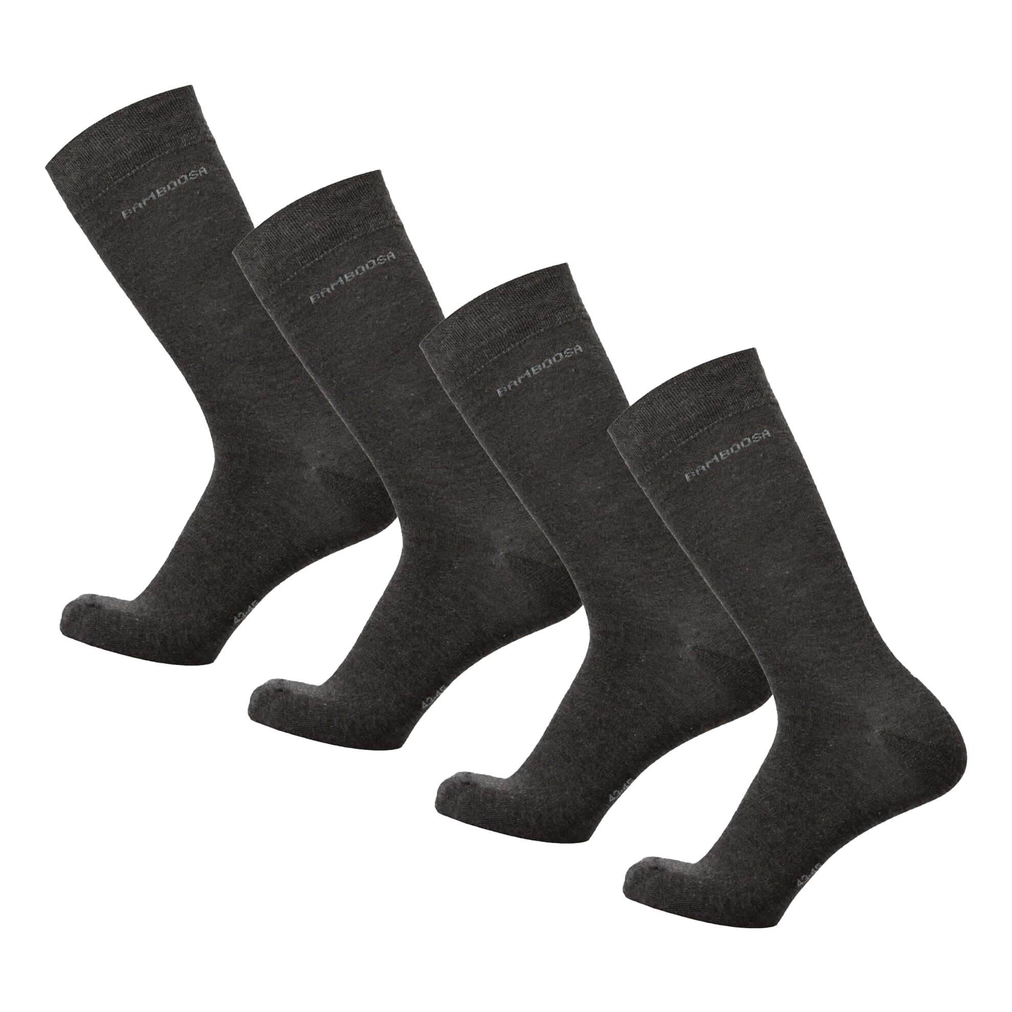 Bamboe sokken hoog grijs antraciet in 4-pack