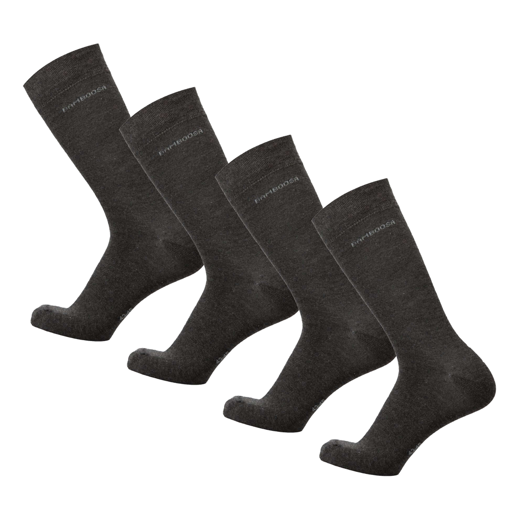 Bamboe sokken hoog grijs antraciet in 4-pack