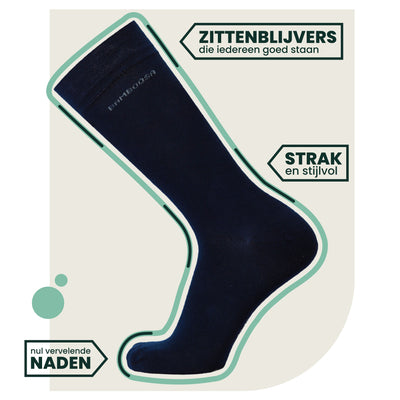 4-pack Jason Bamboe Sokken - Marineblauw