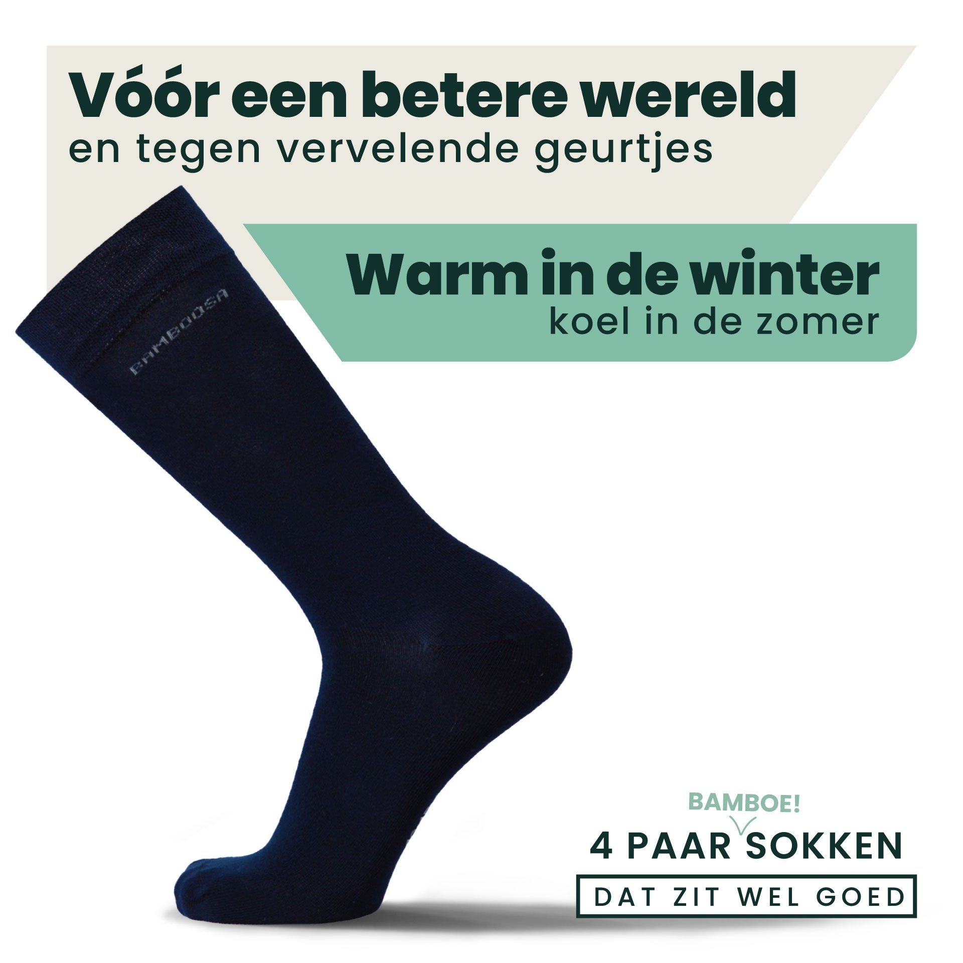 4-pack Jason Bamboe Sokken - Marineblauw