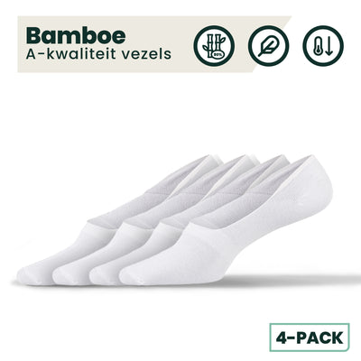 4-pack Joshua Bamboe Footies - Wit
