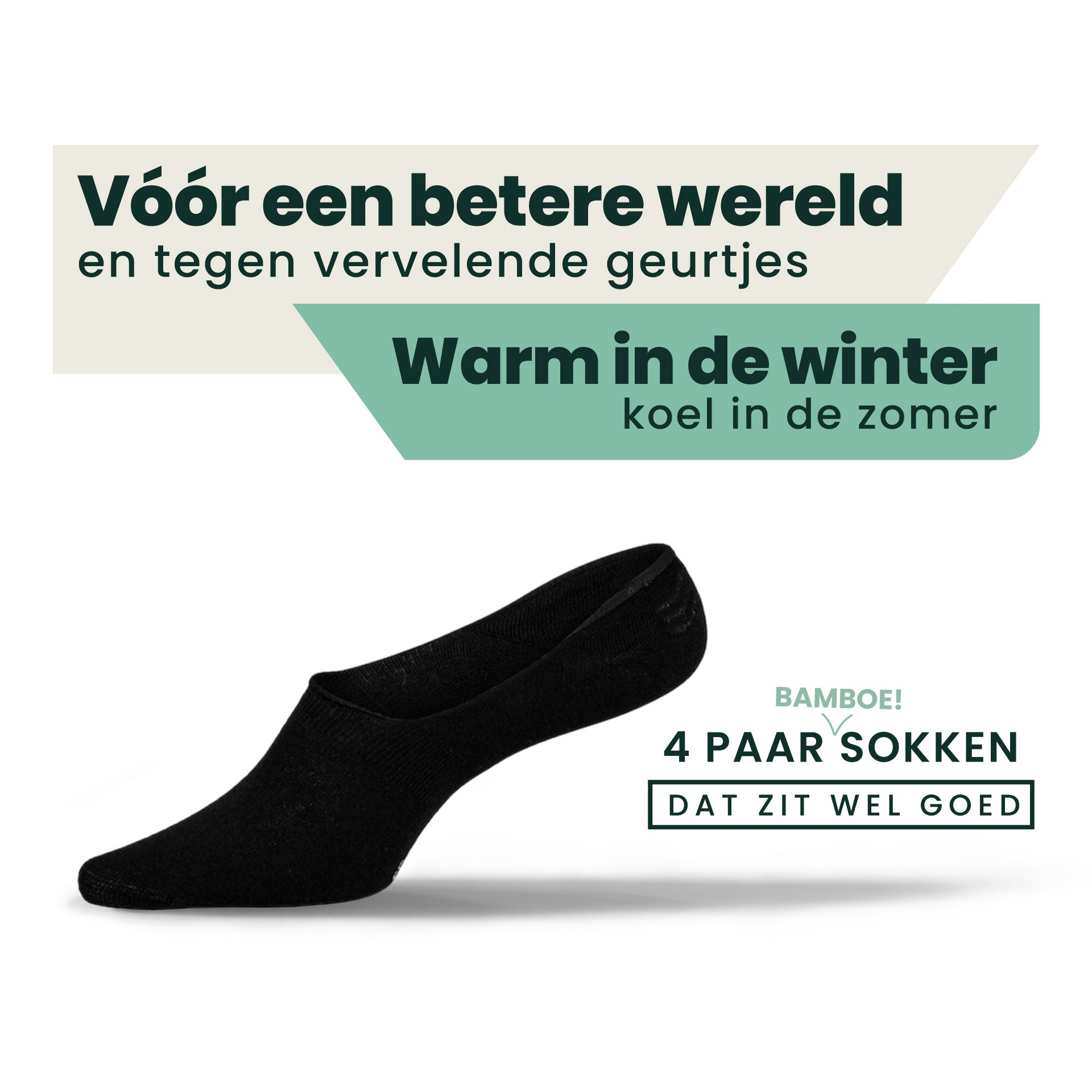 4-pack Joshua Bamboe Footies - Zwart