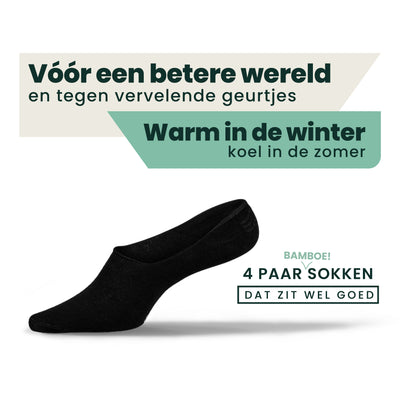 4-pack Joshua Bamboe Footies - Zwart