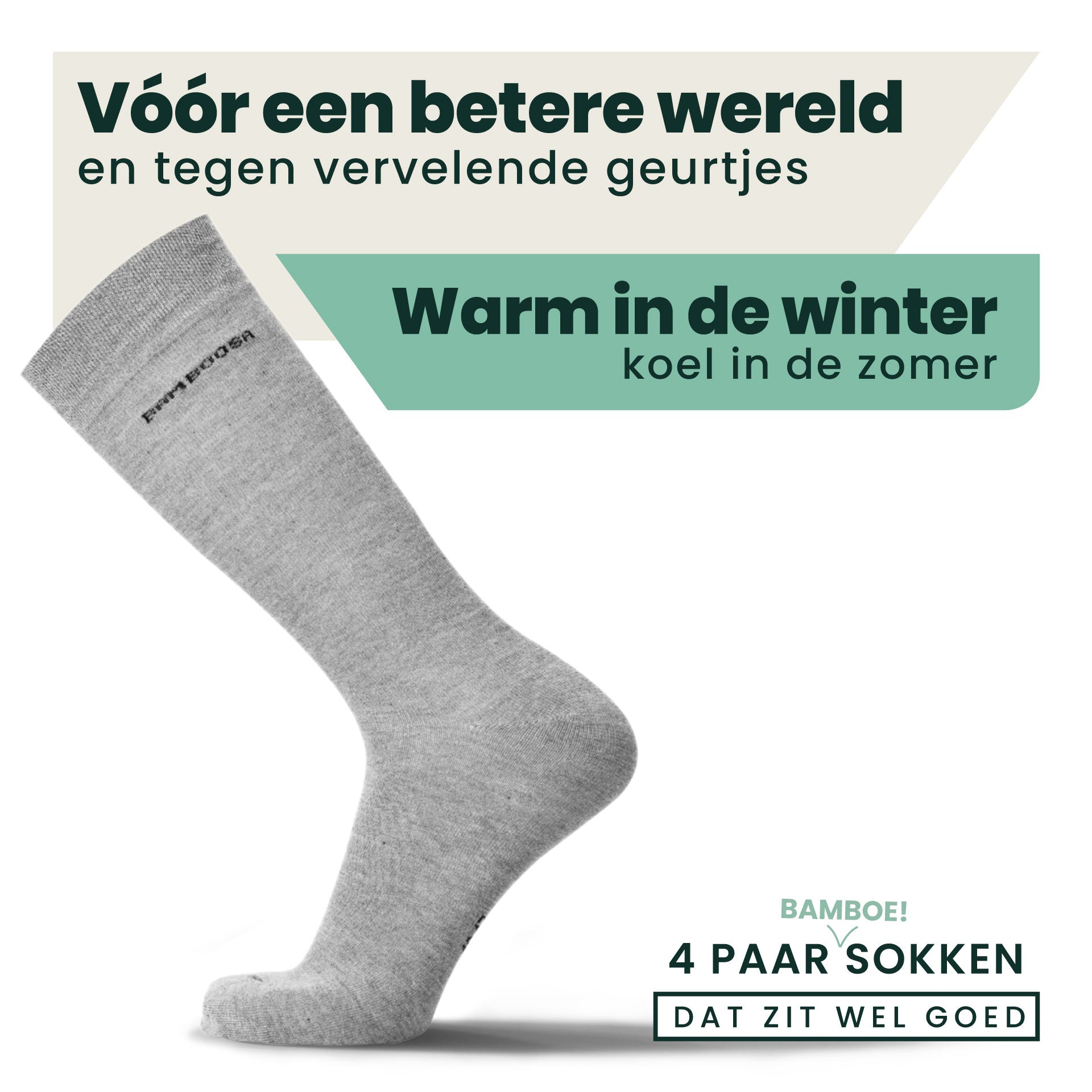 12 - Pack Jason Bamboe Sokken - Grijs