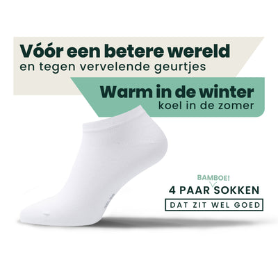 4-pack Jordan Bamboe Sneakersokken - Wit