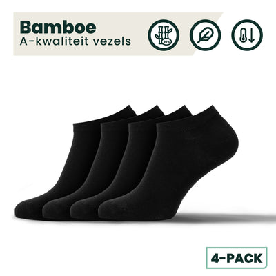4-pack Jordan Bamboe Sneakersokken - Zwart