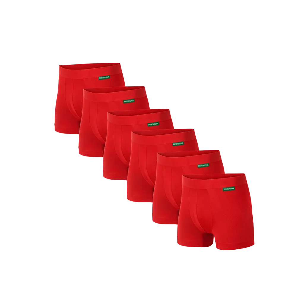 6 - Pack Lewis Bamboe Boxershorts - Rood
