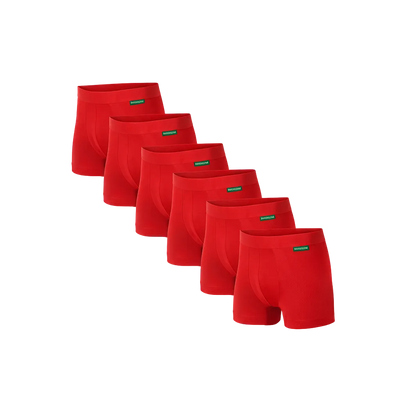 6 - Pack Lewis Bamboe Boxershorts - Rood