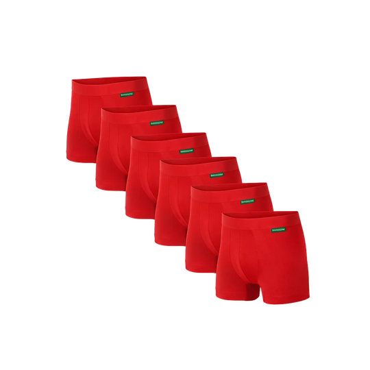 6 - Pack Lewis Bamboe Boxershorts - Rood