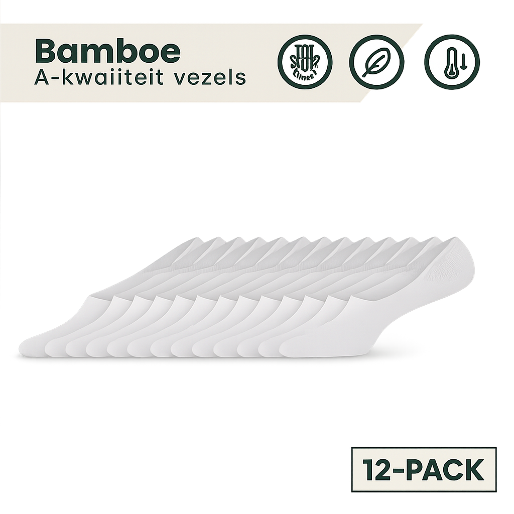 12 - Pack Joshua Bamboe Footies - Wit
