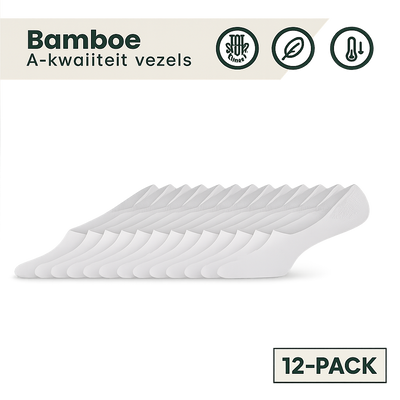 12 - Pack Joshua Bamboe Footies - Wit