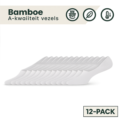 12 - Pack Joshua Bamboe Footies - Wit