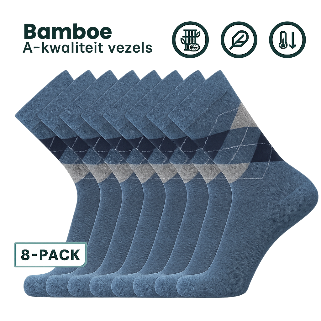 8 - Pack Steve Bamboe Sokken - Jeans