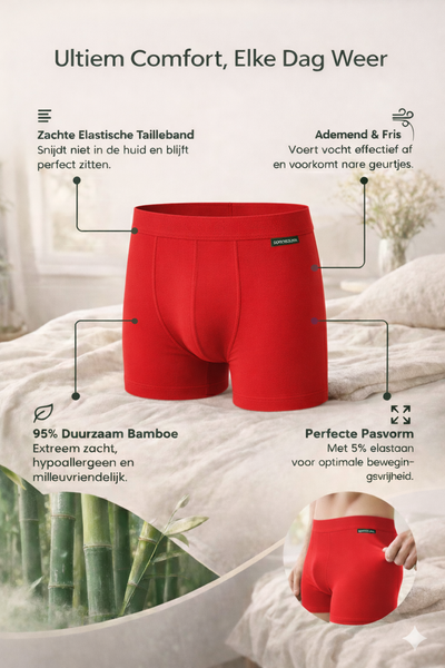 2 - Pack Lewis Bamboe Boxershorts - Rood