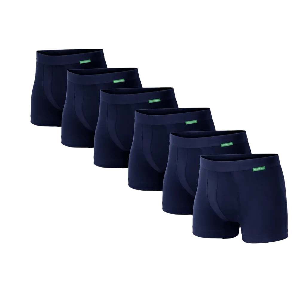 6 - Pack Lewis Bamboe Boxershorts - Marineblauw