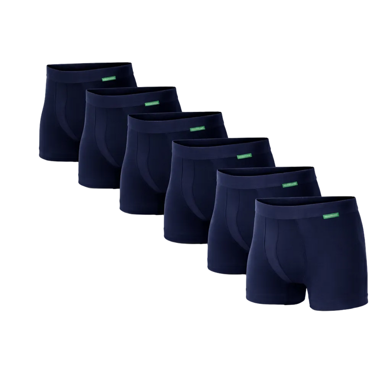6 - Pack Lewis Bamboe Boxershorts - Marineblauw