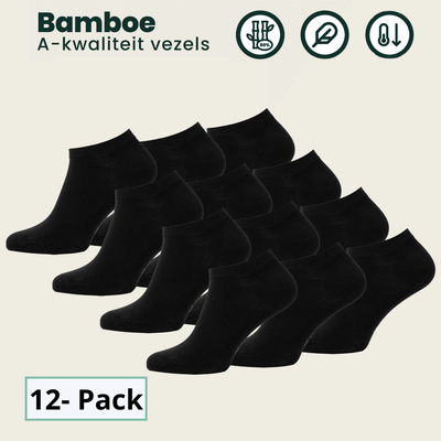 12 - Pack Jordan Bamboe Sneakersokken - Zwart