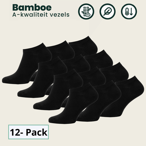 12 - Pack Jordan Bamboe Sneakersokken - Zwart