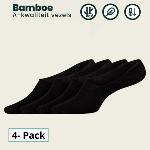 4 - Pack Joshua Bamboe Footies - Zwart