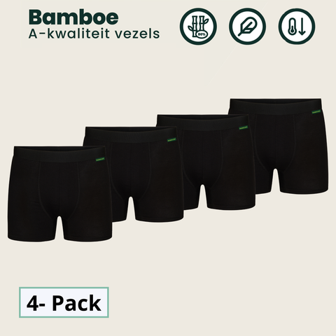 4 - Pack Lewis Bamboe Boxershorts - Zwart