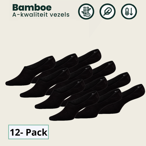 12 - Pack Joshua Bamboe Footies - Zwart