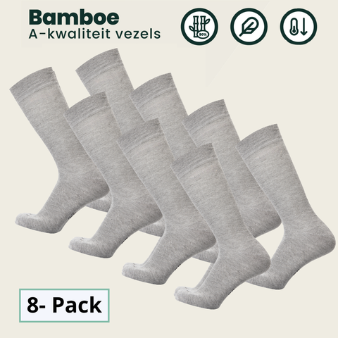 8 - Pack Jason Bamboe Sokken - grijs