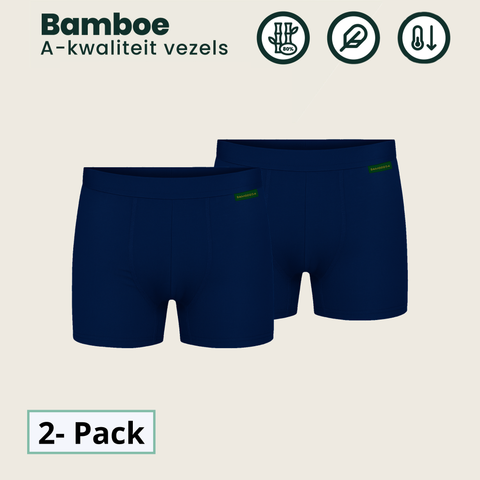 2 - Pack Lewis Bamboe Boxershorts - Marineblauw