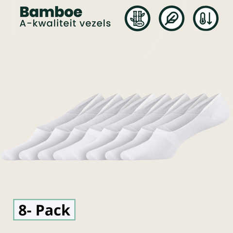 8 - Pack Joshua Bamboe Footies - Wit