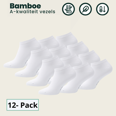 12 - Pack Jordan Bamboe Sneakersokken - Wit