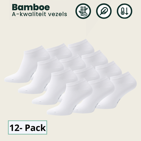 12 - Pack Jordan Bamboe Sneakersokken - Wit