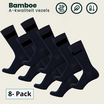 8 - Pack Jason Bamboe Sokken - Marineblauw