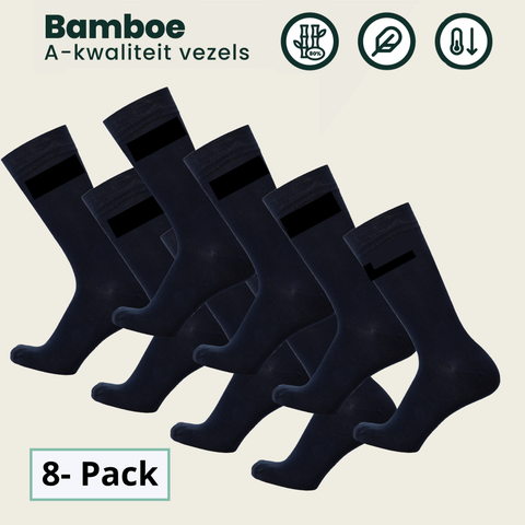 8 - Pack Jason Bamboe Sokken - Marineblauw