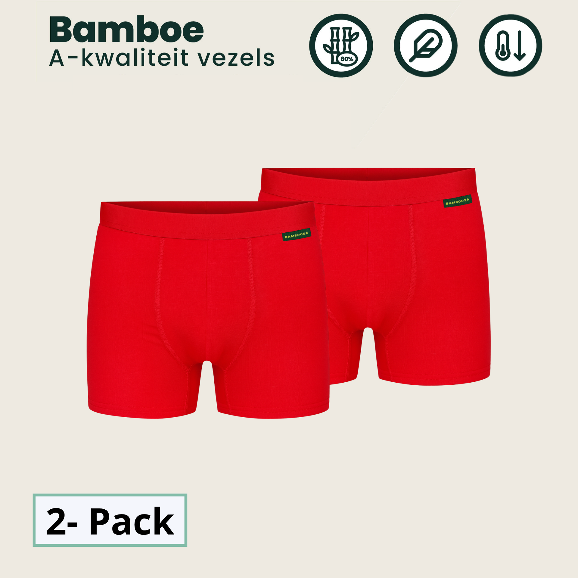 2 - Pack Lewis Bamboe Boxershorts - Rood