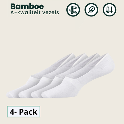 4 - Pack Joshua Bamboe Footies - Wit